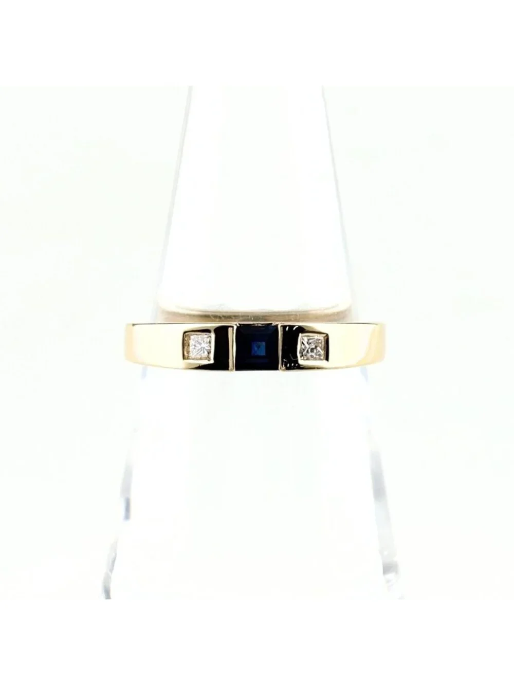 Tiffany & Co Sapphire Yellow Gold Ring Pave Diamond